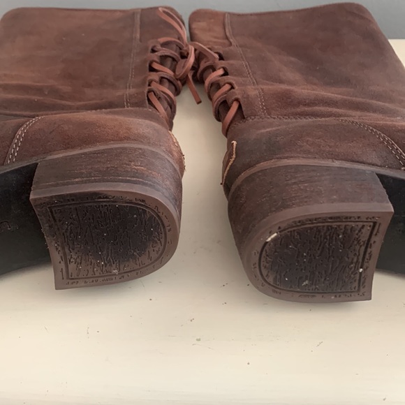 {UGG} Cary Brown Leather Lace Back Boot 5.5 - Picture 7 of 9